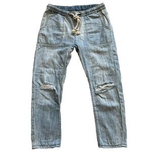 ONE TEASPOON Women's Shabbies Drawstring Boyfriend Jeans Size XS Comfy Trendy